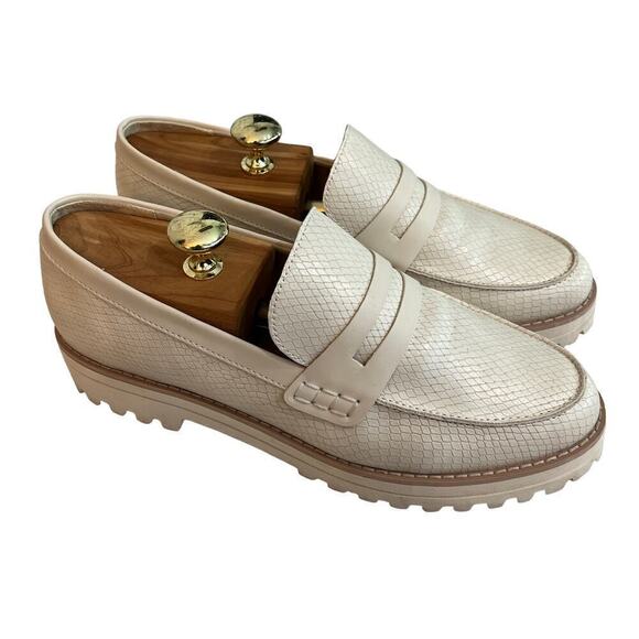 Dolce Vita Abbott Ivory Snakeskin Print Loafers Size 9.5 Runs Large (10) - Picture 2 of 10